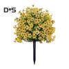 1/2Pcs Artificial Violet Flower with Stake UV Resistant Faux Plastic Flower Spike Indoor Outdoor Garden Porch Patio Wedding Party Decoration