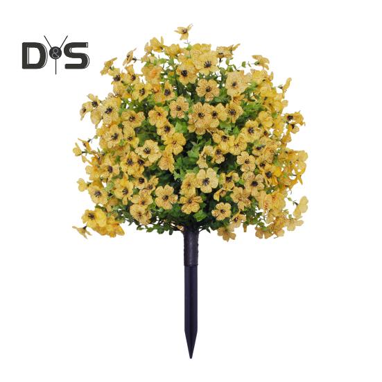 1/2Pcs Artificial Violet Flower with Stake UV Resistant Faux Plastic Flower Spike Indoor Outdoor Garden Porch Patio Wedding Party Decoration