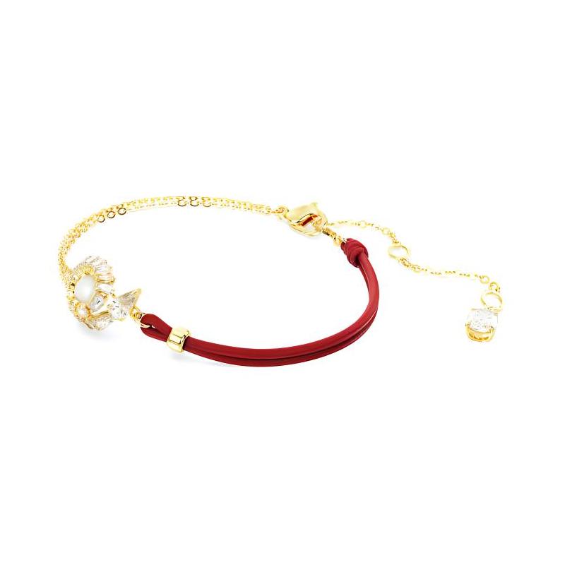 Swarovski Браслет SNAKE с узором под змею и жемчугом, женский, золотой/красный 5714850