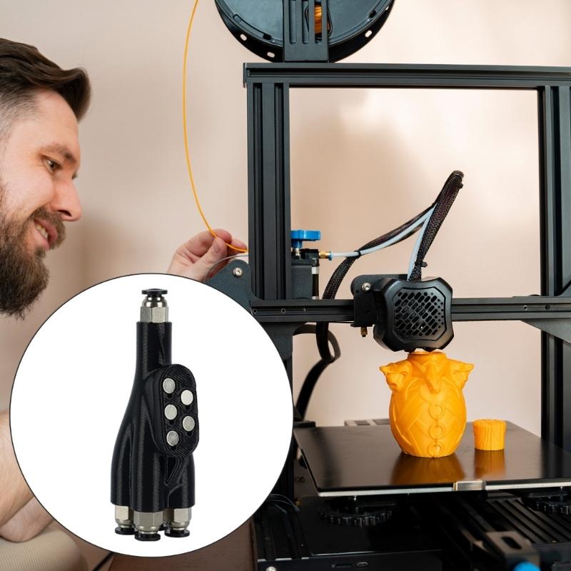 Для Lab X1C P1P/S Адаптер 4-в-1 из ПТФЭ Аксессуары для 3D-принтера Соединители трубок для аксессуаров для 3D-принтеров Lab