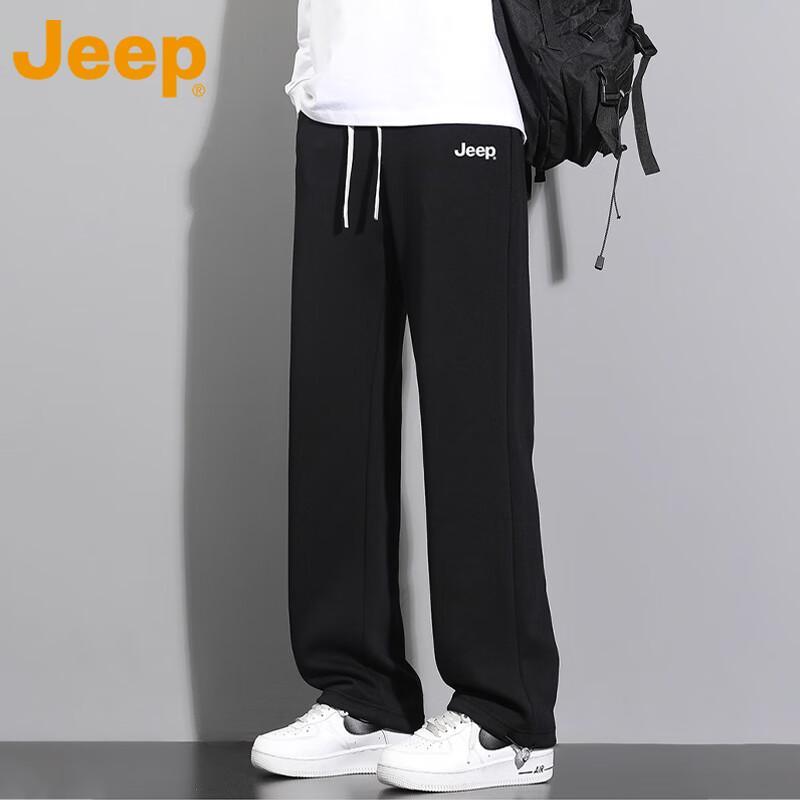 Jeep Мужские осенне-зимние свободные прямые повседневные спортивные штаны