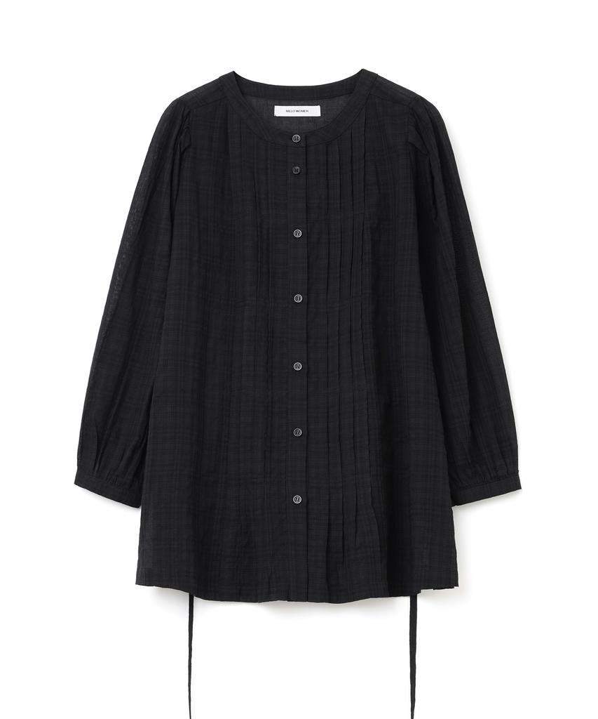 MILLO WOMEN Tuck Pleated Puff Blouse [Black]