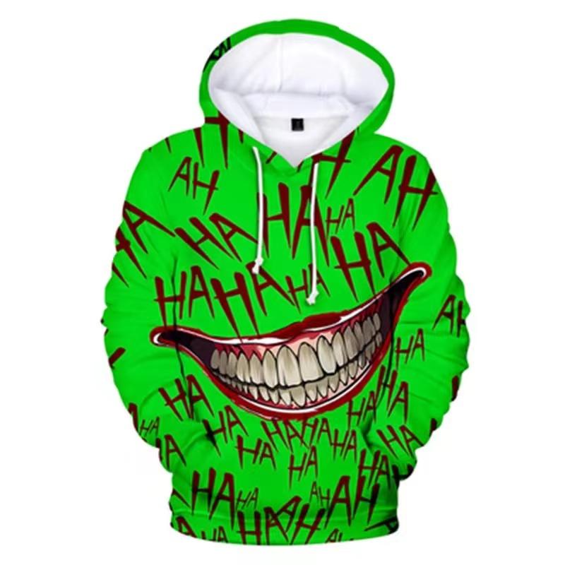 Haha Joker 3D Print Sweatshirt Hoodies Men Women Hip Hop Funny Autumn Streetwear Thin Style Oversized Hoodies & Sweatshirts Unisex