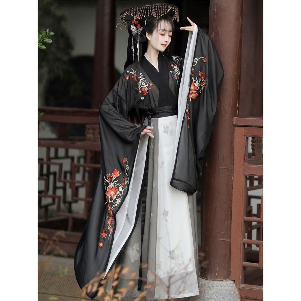 Новый элегантный женский костюм ханьфу в стиле династий Вэй и Цзинь в Китае