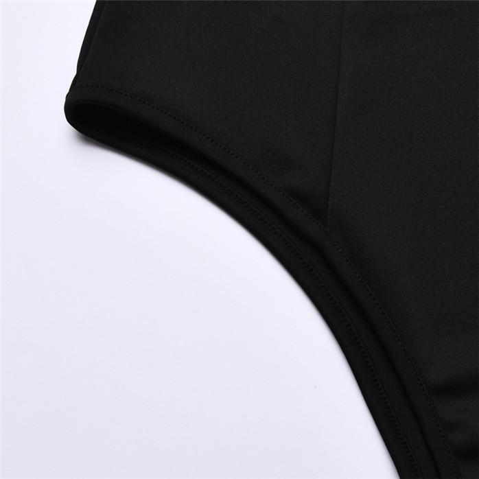 Женское боди с рукавами-фонариками, модный комбинезон с квадратным воротником и открытой спиной, с длинными рукавами