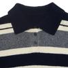 2026 Autumn/Winter Women's Color Block Striped Knit Sweater - Casual, Loose Fit with Lapel