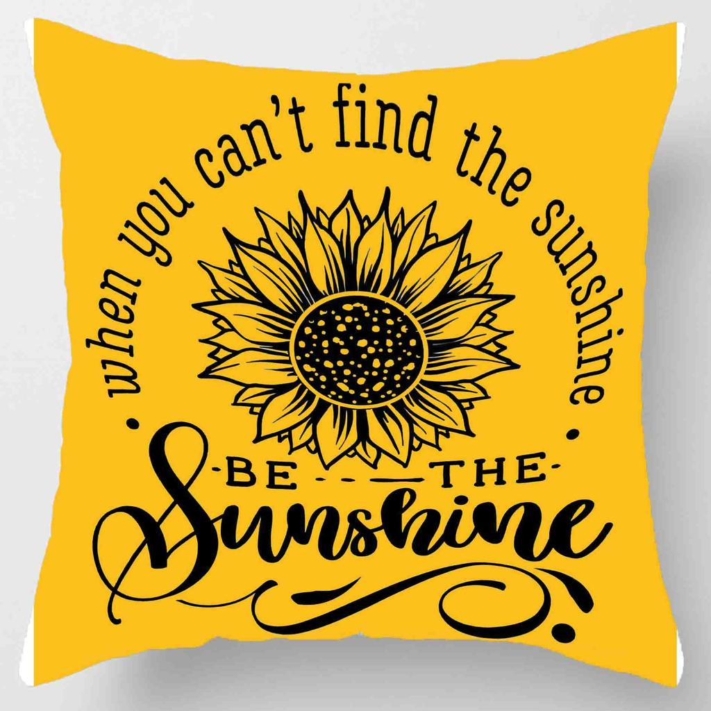 Cushion Set 45X45Cm, Pillowcase Set Yellow Bee Section Soft Velvet Double-Sided Print Pillow Cover, Home Sofa Decoration Decorat