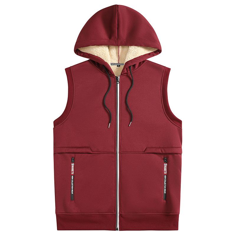 Плюшевая мужская куртка из шерсти ягненка с капюшоном свободного кроя Мужская одежда