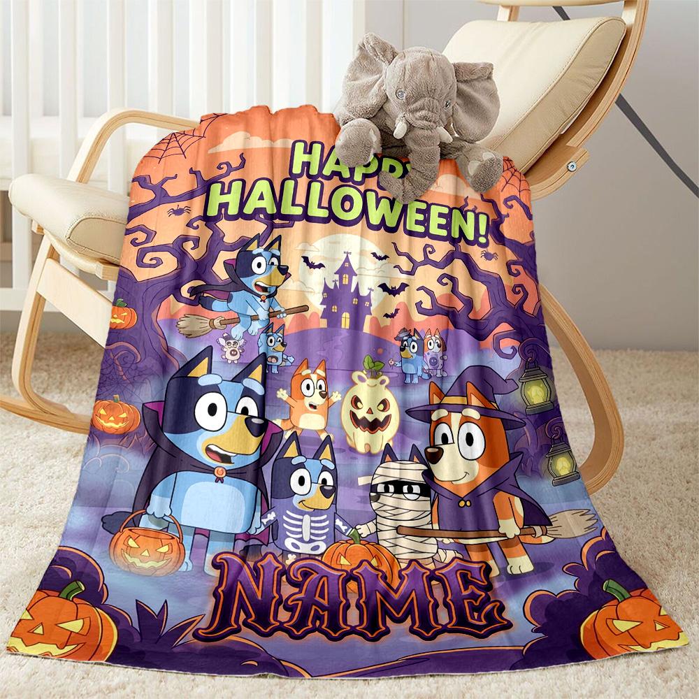 Halloween Costume Parade Personalized Name Blanket Multi-purpose Personalized Blanket Warmthful Decor Suitable for Nap Office Chair Couch