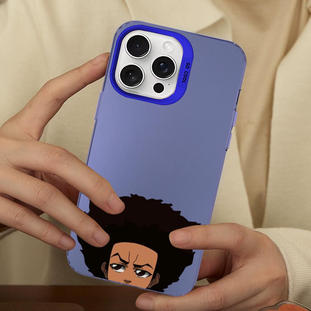 Huey Freeman Boondocks Phone Case For IPhone 16 15 14 13 12 11 Pro Max X XR XSMAX 8 7 Plus Matte Shockproof Back Cover