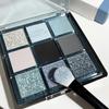 DIKALU Smoky 9-Color Eyeshadow Palette: Earth Tones, Blue-Gray, Dragon Fruit, Blue-Black Highlights & Contours