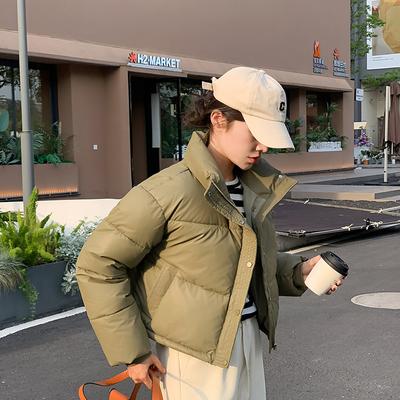 Зимняя женская одежда Укороченные куртки Парки Теплые пальто с воротником-стойкой Утепленная куртка-пуховик на молнии Толстая куртка-хлеб Маленькая куртка