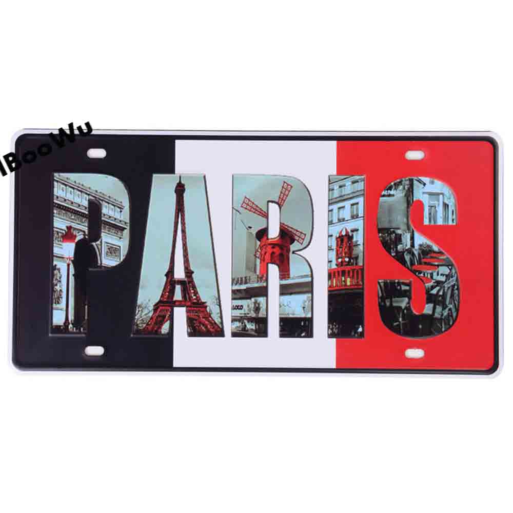 Worldwide Popular City License Plate Poster Vintage Retro Wall Decor Canada/London/Brazil Metal Tin Sign Plaques Poster