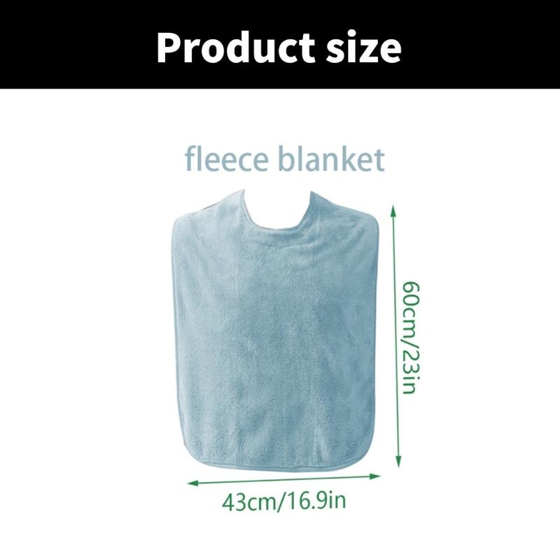 Reusable Coral Fleece Clothing Protective Cover for Special Needs Adults Elderly Large Towel Bib Washable Adjustable Bib