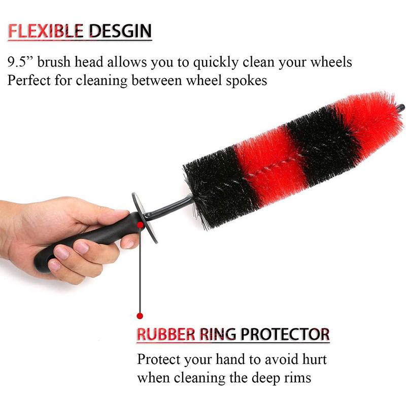 Щетка для мытья автомобильных колес Пластиковая ручка Автомобильная большая щетка для чистки колесных дисков шин Инструмент Автоаксессуары