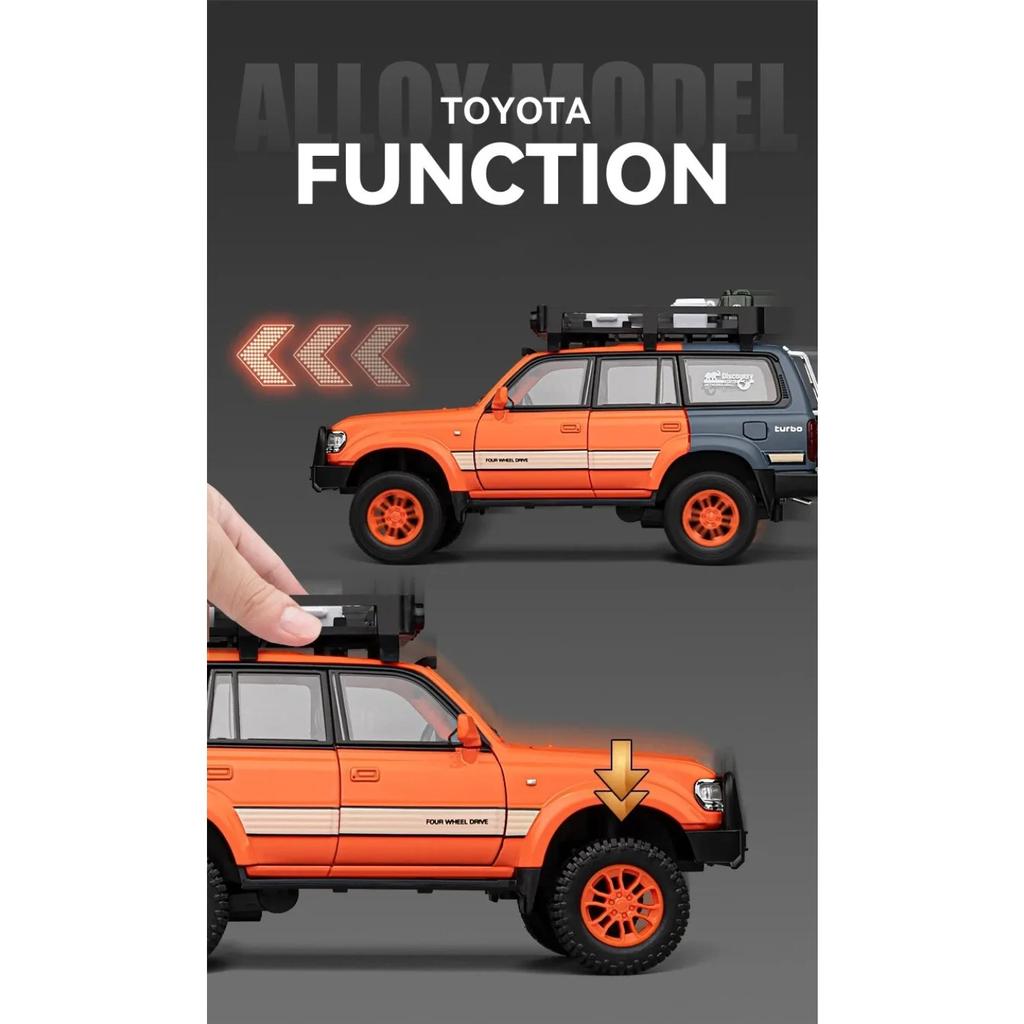 1/24 TOYOTA Land Cruiser LC80 внедорожник литой миниатюрный автомобиль металлический масштаб модель автомобиля звук и свет детская игрушечная коллекционная машина