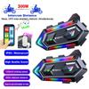Y20 MAX Motorcycle Helmet Bluetooth Headset Intercom With Mixing V5.3 IPX6 Waterproof RGB Colorful Light Effect 1000mAh Battery