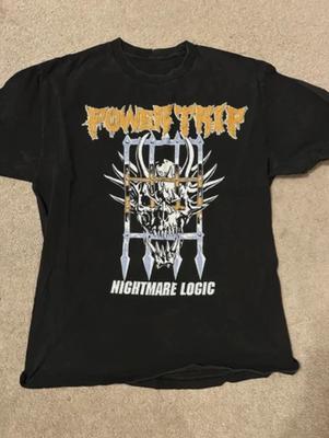 Тур группы Power Trip 'Nightmare Logic' с унисекс футболками из чистого хлопка для повседневной носки, спорта и активного отдыха - Мужская Су...