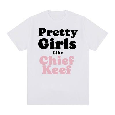 Красивые девушки, как Chief Keef принт футболки мужские и женские эстетические модные рэп футболки унисекс хип-хоп свободные уличная футболка