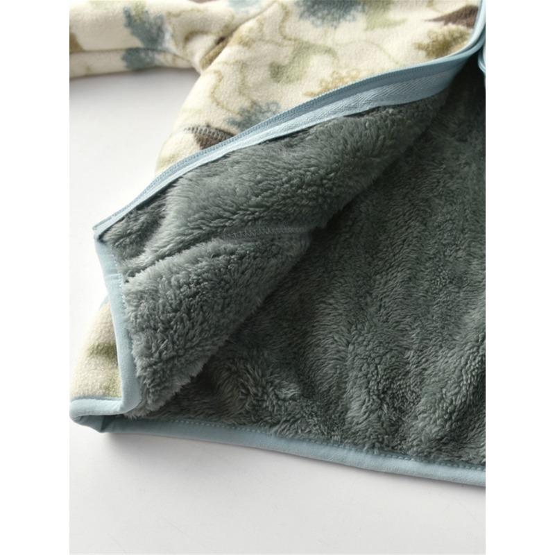 New Boys Cute Cartoon Animal Printed Casual Warm Thickened Stand Collar Zipper Jacket