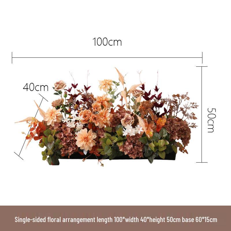 Ретро коричневый цветочный шелковый настенный подвес с цветами для свадеб и мероприятий