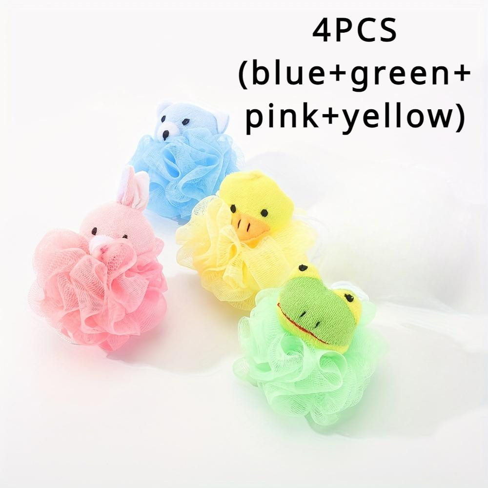 Губки для ванны с изображением животных, мочалка для ванны, сетка для игрушек в виде животных, губка для ванны с изображением животных, красочные мультяшные шарики для мытья тела, сетка для душа для детей