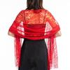 Women Elegant Wedding Tassel Shawl Female Pure Color Hollow Lace Mesh Yarn Temperament Evening Scarf