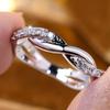 3 цвета Eternity Band, нежные белые кольца с цирконом для женщин, простое серебряное кольцо, подарок на годовщину