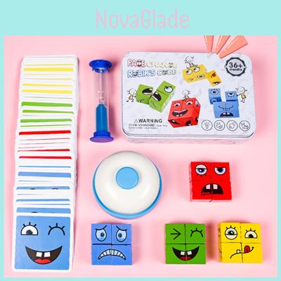 Деревянный трансформирующийся куб-головоломка со звуковой кнопкой