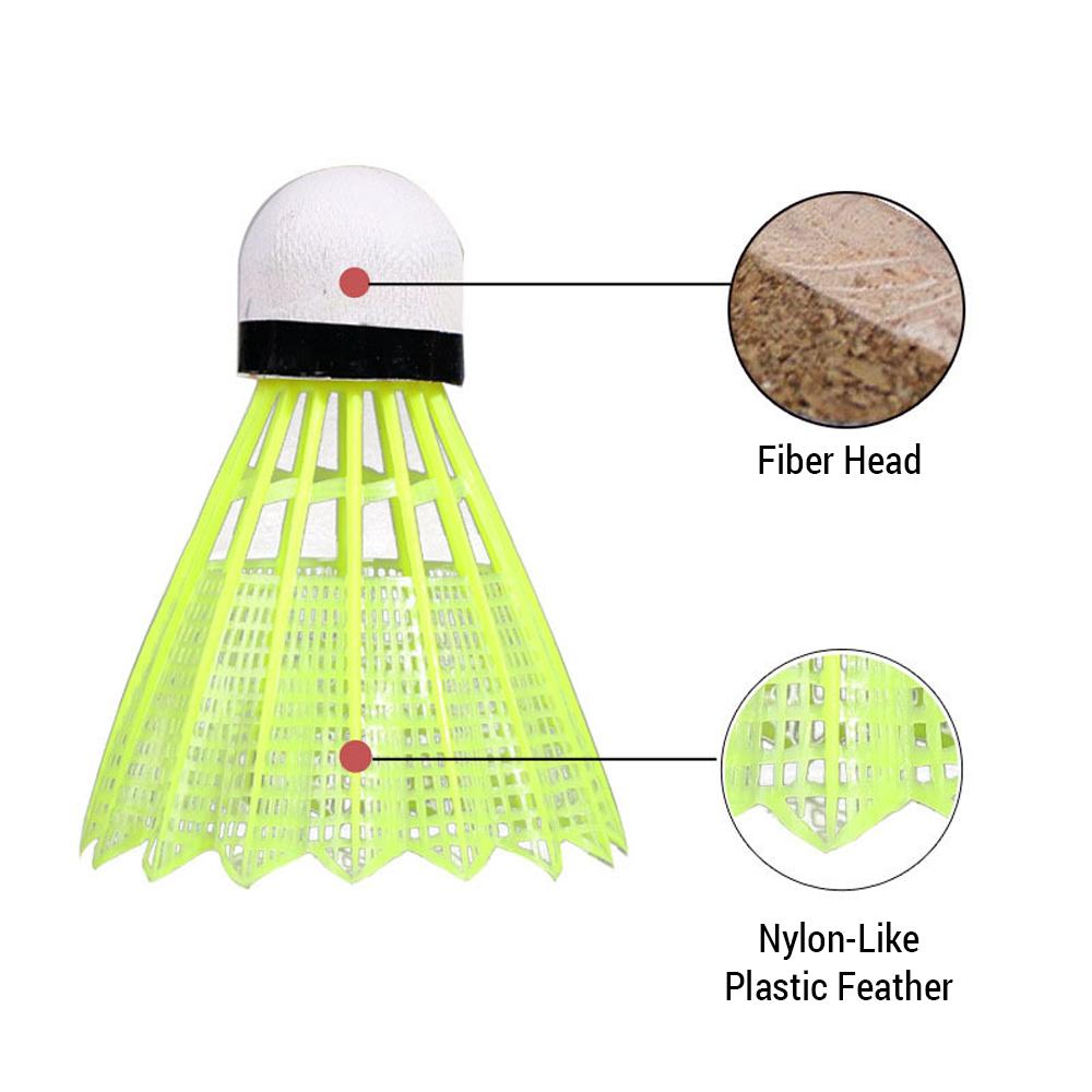 REGAIL 12Pcs Imitation Nylon Feather Badminton Plastic Birdies Ball Set Shuttlecock for Indoors