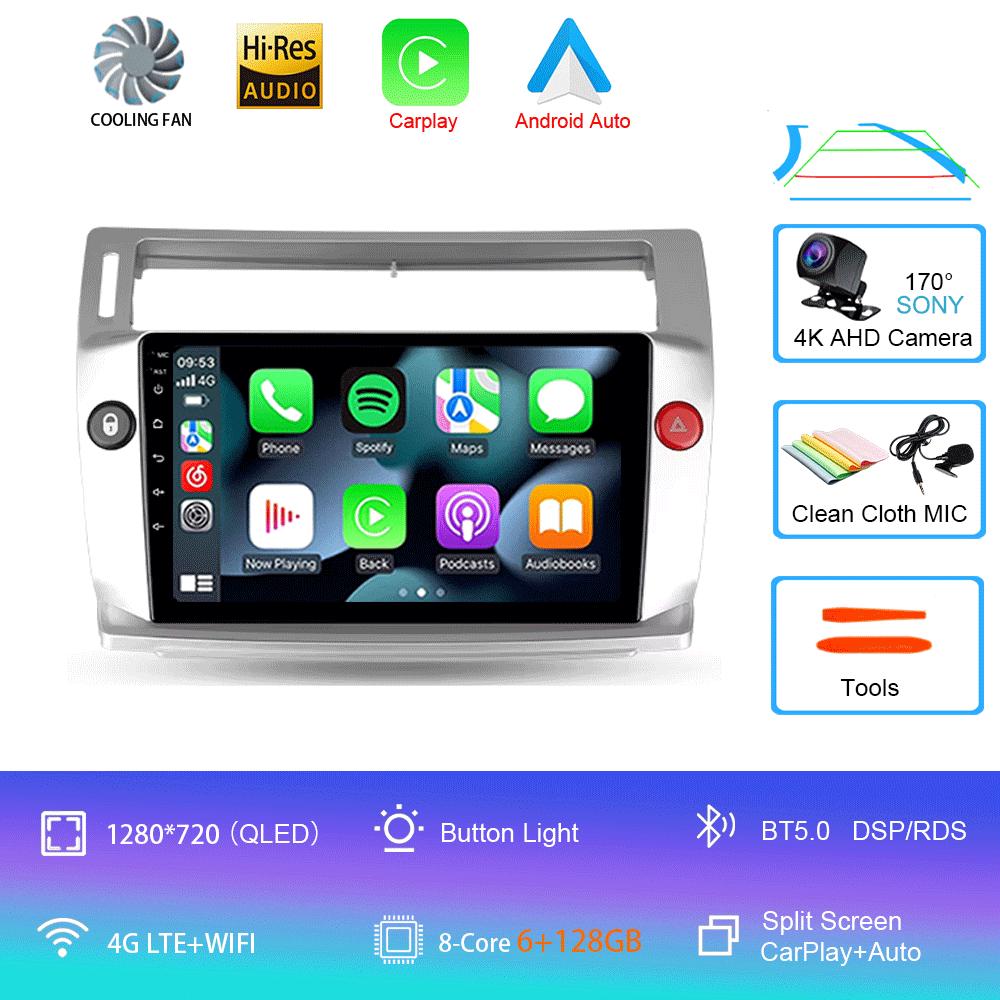 Автомобильное радио Android 14 Carplay для Citroen C4 C-Triomphe Quatre 2004-2014 Мультимедиа Видео 2Din DVD Стерео Динамик Аудио Головное Устройство