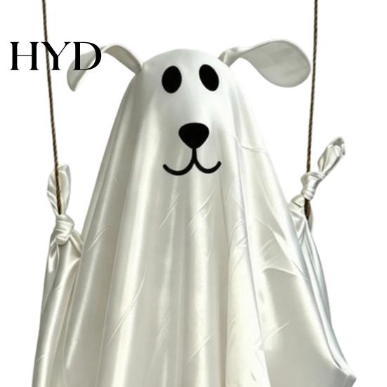Hanging Spooky Ghost for Halloween Outdoor Decoration, Cute Flying Satin White Decoration With Best Materials Home, Tree, Porch, Patio, Lawn, Garden,