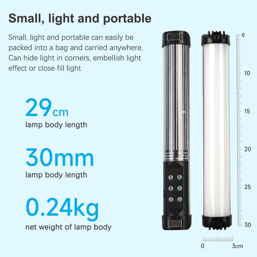RGB Handheld Photography Lamp Dimmable LED Light Portable Vlog Light with 2000mAh Battery 49 RGB Modes Adjustable Music