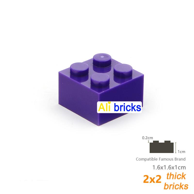 20 шт./лот DIY Блоки Строительные кирпичики Толстые 2X2 Развивающие Сборные Конструкторы для детей Совместимые с брендом
