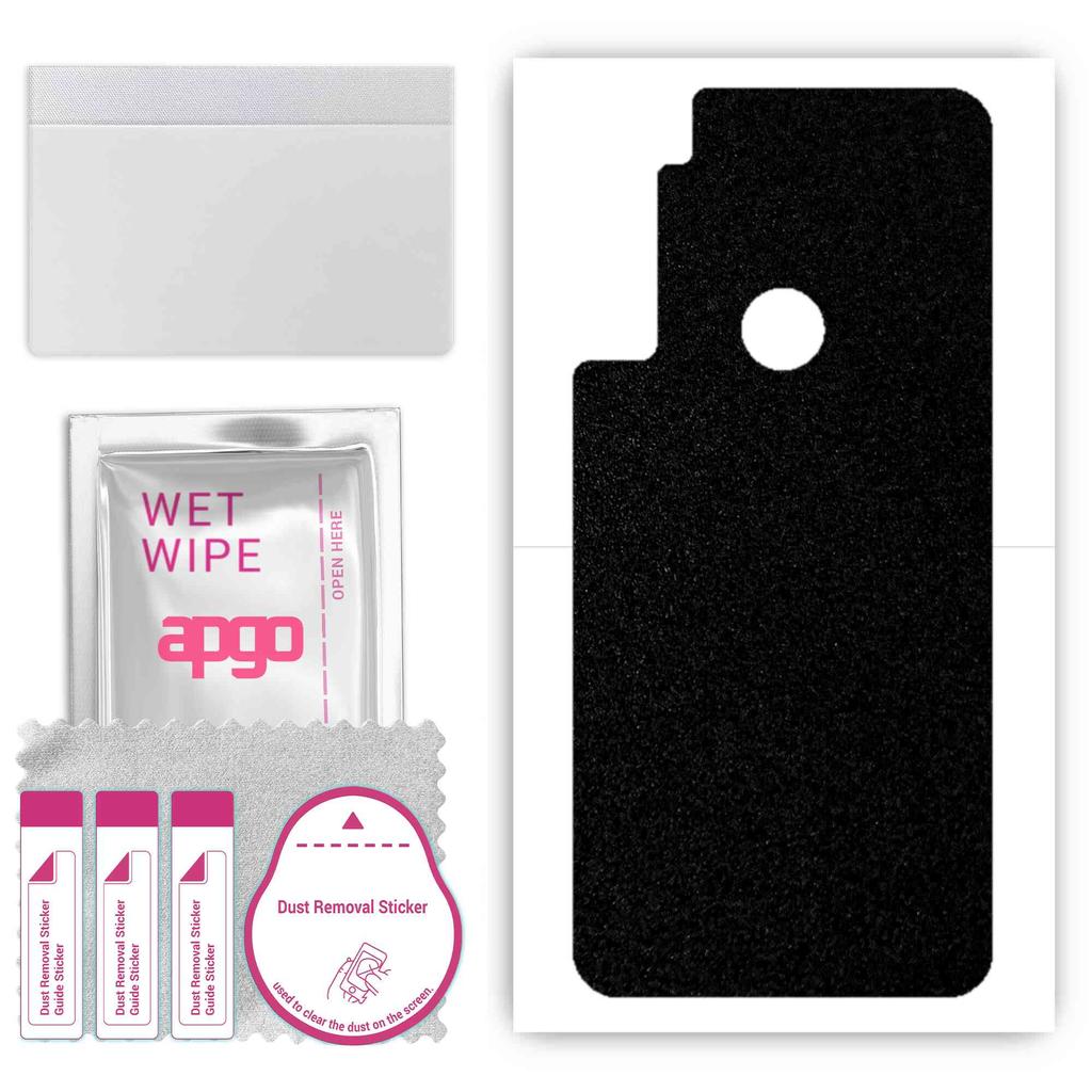 apgo Protective Skin Sticker for the Back Compatible with Motorola One Fusion Plus, Wrap Film, Foil, Vinyl - Pattern Matte Black