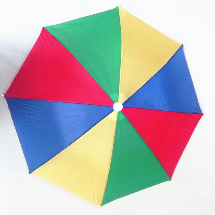 Customizable Rainbow Watermelon Umbrella Hat with Headband and Elastic Band for Outdoor Activities