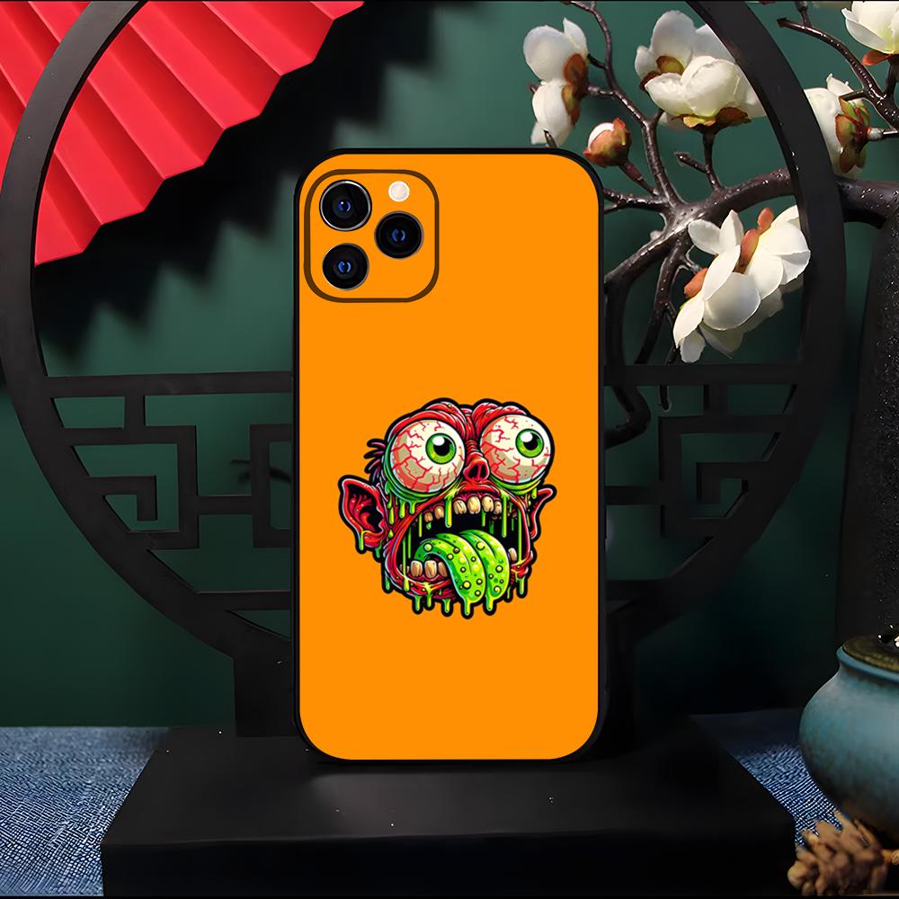 Неоновый Глазастый Мозговой Инопланетный Монстр Чехол для Телефона Для IPhone 17 Pro Max 16 15 14 Pro Max 13 11 Air Plus Силиконовый Чехол
