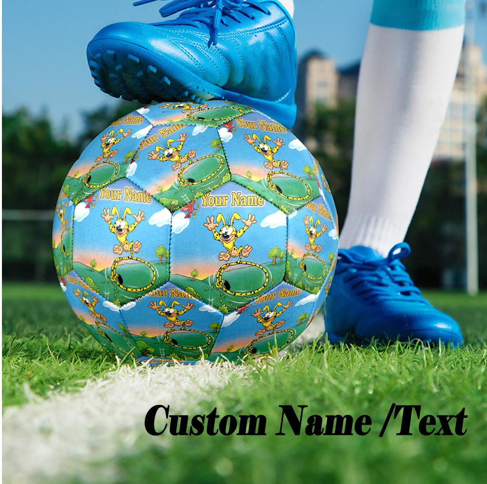 Custom Text Size 5 Soccer Ball, Standard Match Football For OutdoorMarsupilami