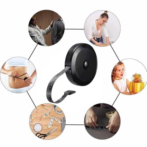 Itisyou 150cm Tape Measure, Sewing, Dressmaking, Ruler, Tape Measure, Bust, Waist, Inches, Centimeters, Double-Sided Graduations, Automatic Rewind, Li