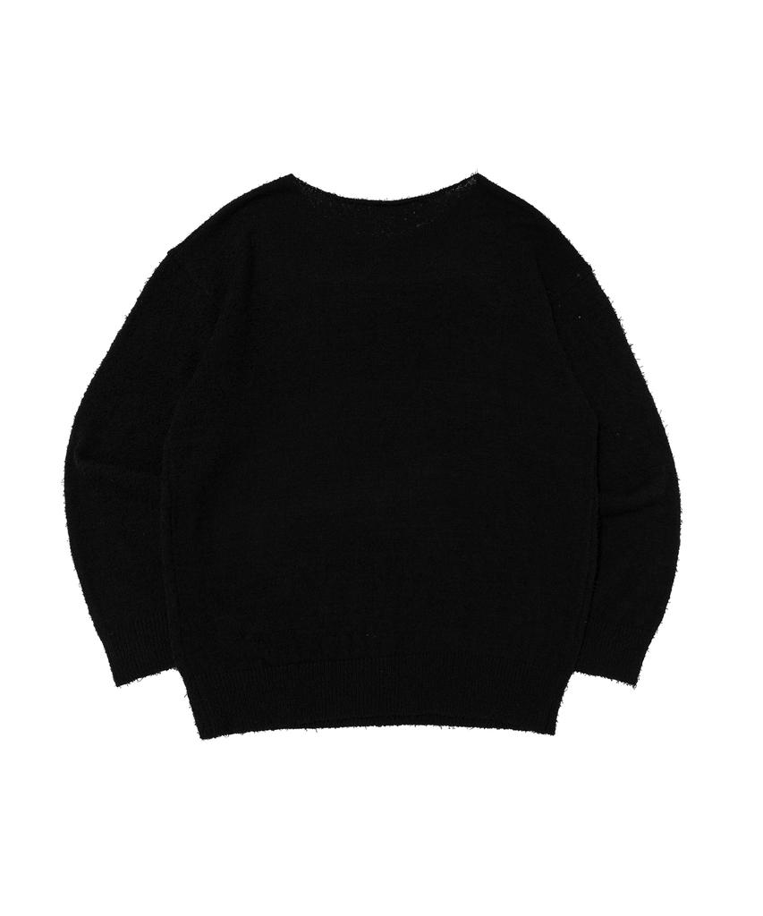 CARGOBROS Boucle Round Long Sleeve Knit (Black)