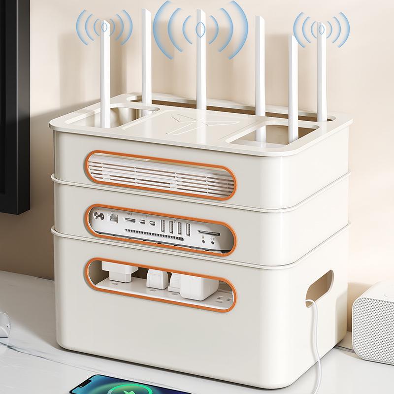 Домашняя розетка WiFi и стойка для телевизионной приставки с беспроводным маршрутизатором и системой управления кабелями