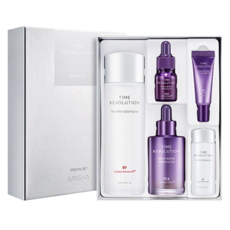 MISSHA Time Revolution Gift Set_ The First Essence 5X & Night Repair Ampoule 5X