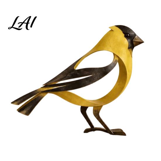 Artistic Metal Crafts for Window Display Desktop Art Minimalist Bird Figurine Sculpture Small Animal Ornament