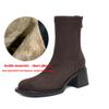 Krazing Pot Flock Winter Round Toe Modern Platform Size 33 Boots Size 43 Women Fashion British School Elastic Ankle Boots