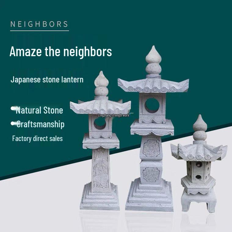 Bluestone Stone Lantern: Zen Landscape Decoration for Gardens and Courtyards