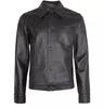 AL KHALID New Handmade Stylish Men's Black Leather Shirt Soft Lambskin Slim Fit Shirt