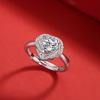 Bague Ringen S925 Набор с муассанитом в форме сердца 1 карат, серия Creative Trend, регулируемые кольца, аксессуары