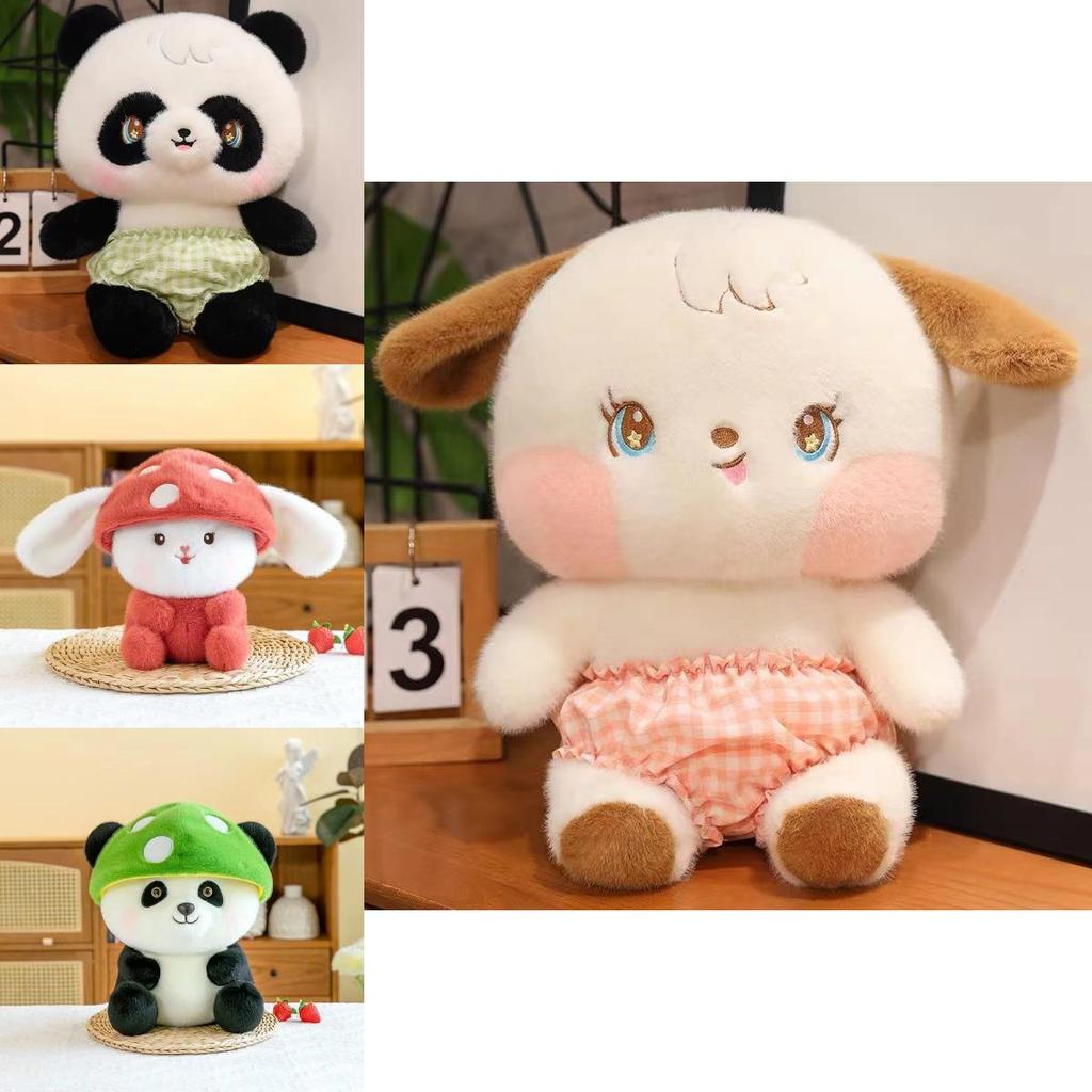 Adorable Mushroom Panda Plush Toy Perfect Gift For Children And Girls 25cm