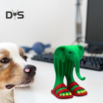 Фигурка слона в пустыне, 3D-печатный кактус, украшение в виде слона, красные тапочки, мультяшная статуя слона, скульптура, украшение