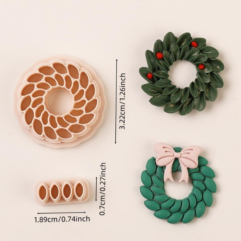 Circle Frame Polymer Clay Cutters Blossom Embossed Pottery Ceramics Clay Cutter Earrings Jewelry Molds Making Tool